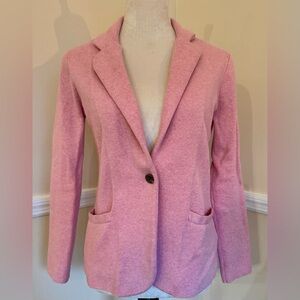 J.Crew Pink Heathered Knit Blazer • Petite Small PS • Soft Stretchy Cotton Blend